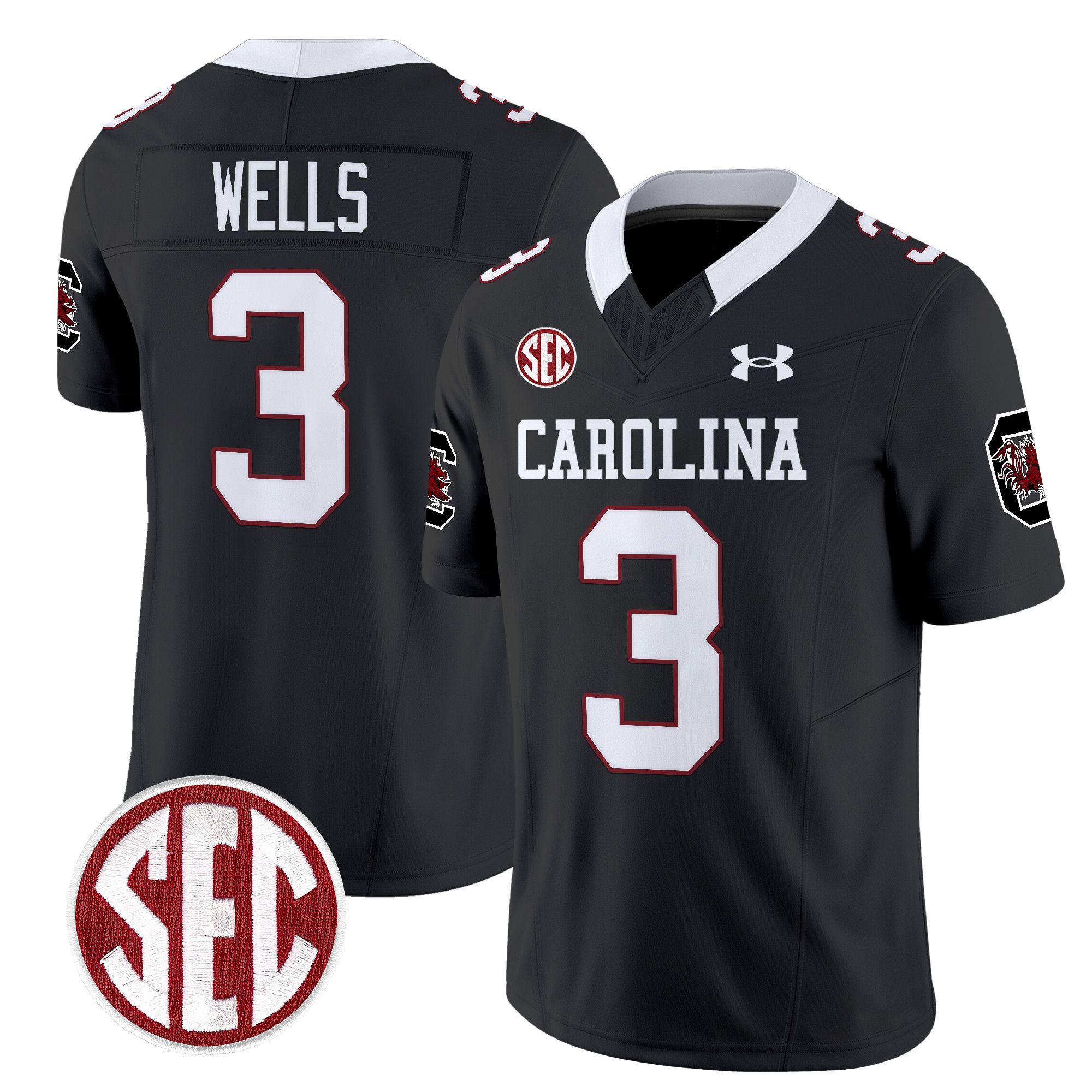 Men South Carolina Gamecocks #3 Wells Black 1980 Throwback Vapor Limited 2024 NCAA Jersey